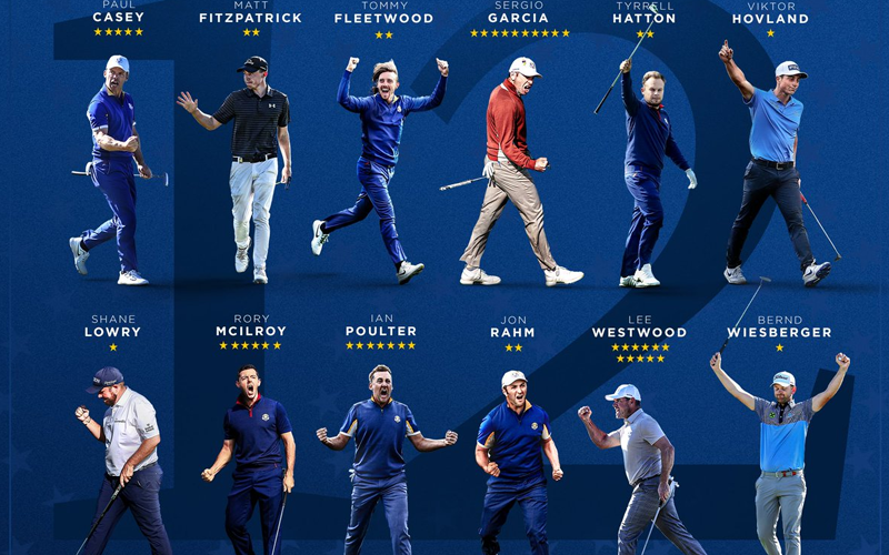 Danh sách đội hình Châu Âu tranh Ryder Cup